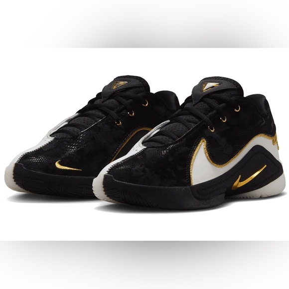 Black and Gold Athletic Sneakers - Picture 3 of 3
